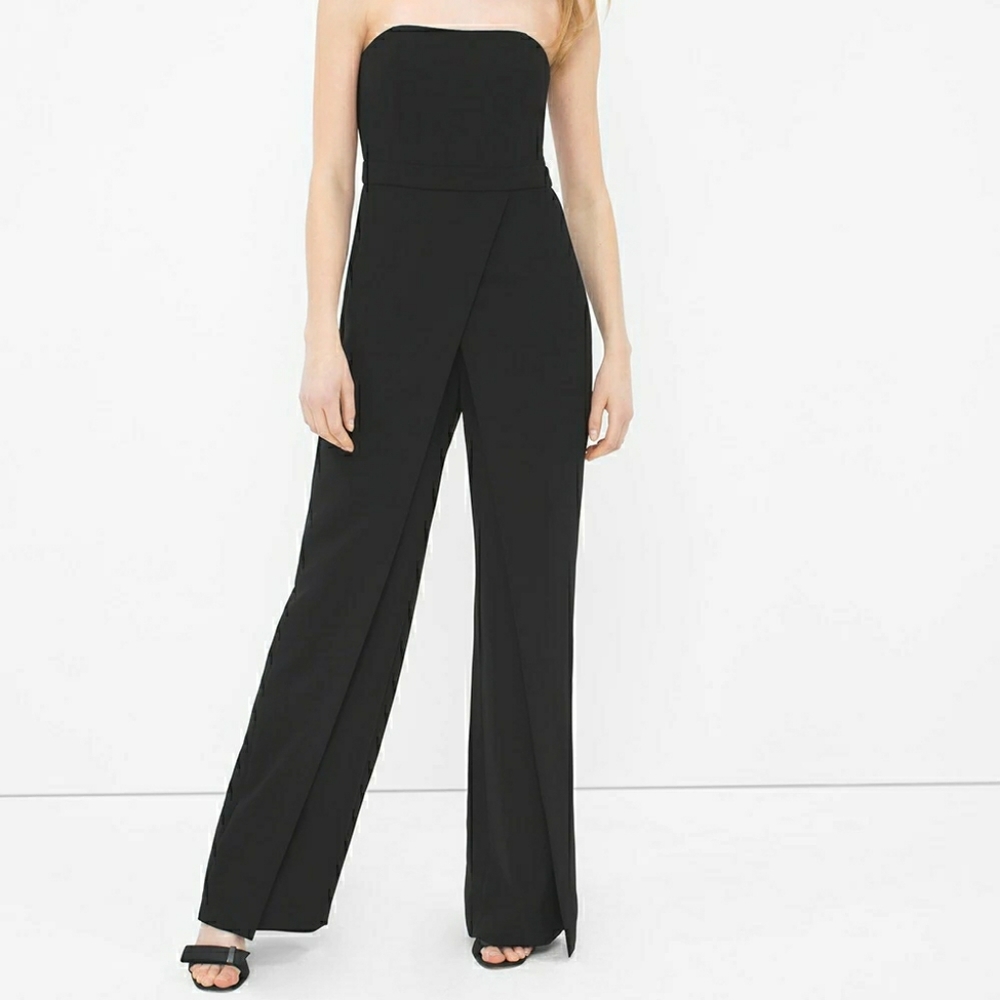 WHBM Black Split Leg Convertible Jumpsuit